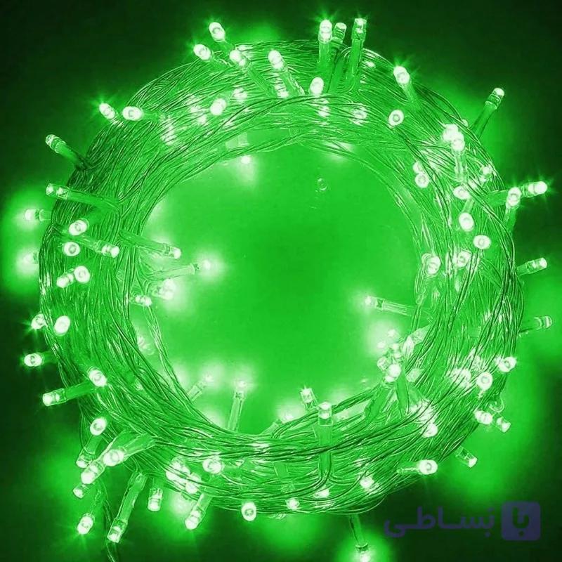 ریسه LED نوری سوزنی 100 لامپ مدل ال ای دی 9 متری رنگ سبز کریسمس — تصویر 1