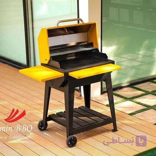 باربیکیو ذغالی مشکی و زرد AMINBBQ-Charcoal-yellow-075 — تصویر 1