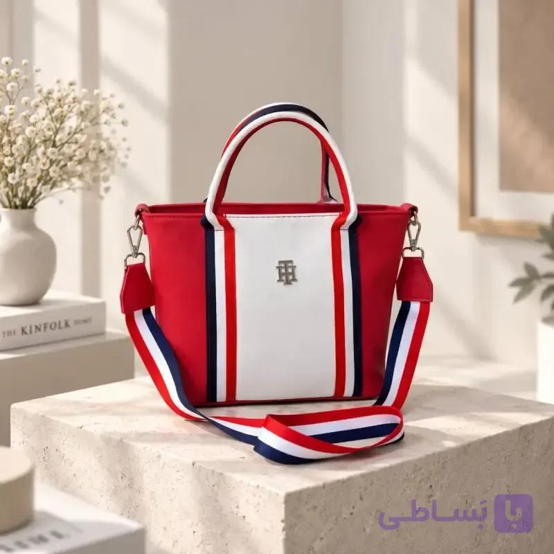 کیف زنانه روزمره پارچه نانسی با بند بلند و جیب دار — تصویر 1