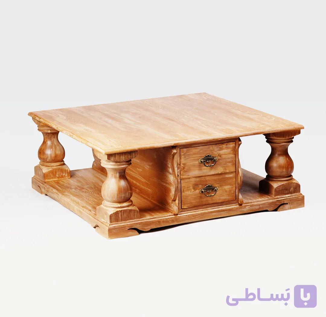 میز جلو مبلی سایز 100×۱۰۰ چوب روسی