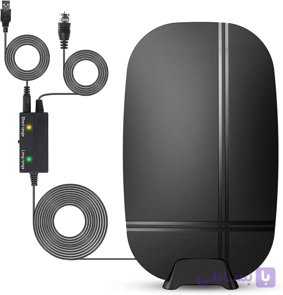 آنتن دیجیتال HDTV داخلی/خارجی – تقویت کننده سیگنال، آنتن تلویزیون هوشمند همه جهته، برد بلند ۲۰۰+ مایل، پشتیبانی از فایر تی‌وی استیک و همه تلویزیون‌های ۴K 1080p — تصویر 1