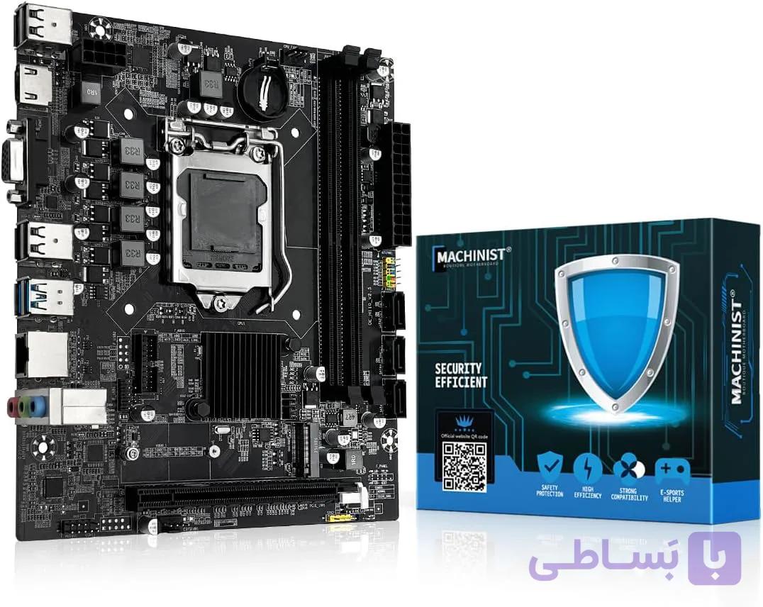 مادربرد Machinist H110 LGA 1151 برای پردازنده‌های نسل ششم و هفتم اینتل Core i3/i5/i7، سری پنتیوم و سلرون (DDR4، NVME/SATA M.2، PCIe 2.0، SATA 6Gb/s) — تصویر 1