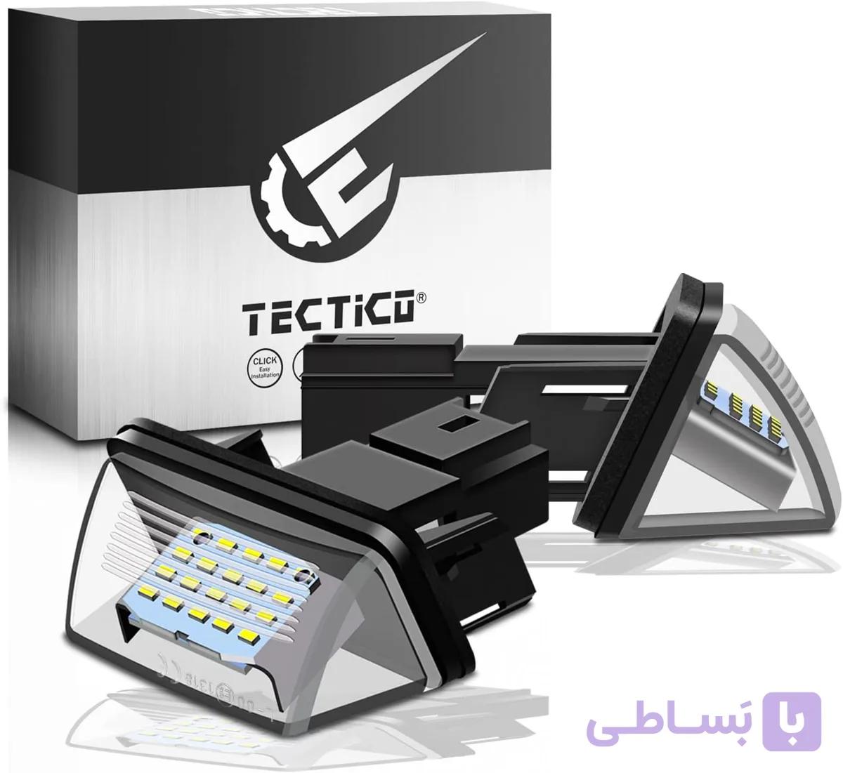لامپ پلاک عقب LED تکتیکو SMD سفید روشن Canbus برای 206 207 306 307 308 406 407 5008 Partner C3 C4 C5 Berlingo Saxo، 2 لامپ — تصویر 1