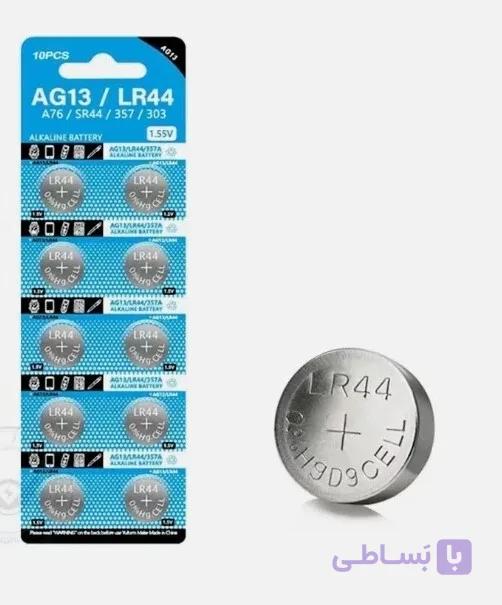 باتری سکه‌ای دکمه‌ای ۱.۵ ولتی AG13 LR44 A76 357 357A LR1154 SR1154 SR44، تعداد ۱۰ — تصویر 1
