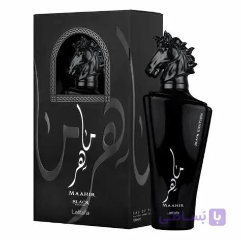 ادو پرفیوم عربی مردانه لطافه مدل ماهر مشکی حجم 100 میل