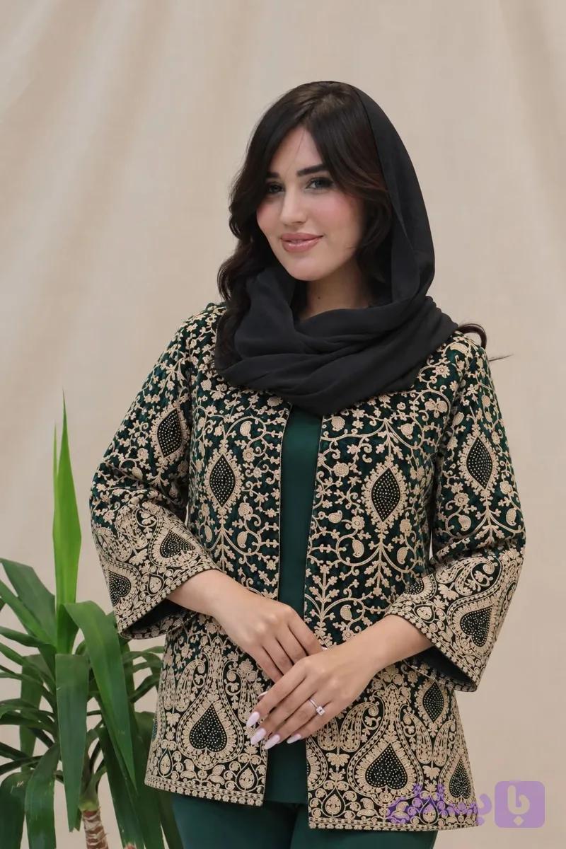 کت مجلسی مخمل سنتی مدل نیوشا کد_3040 — تصویر 1