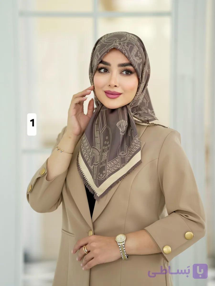روسری ابریشم توییل قواره کوچک کد ۱۱۰۶ — تصویر 1