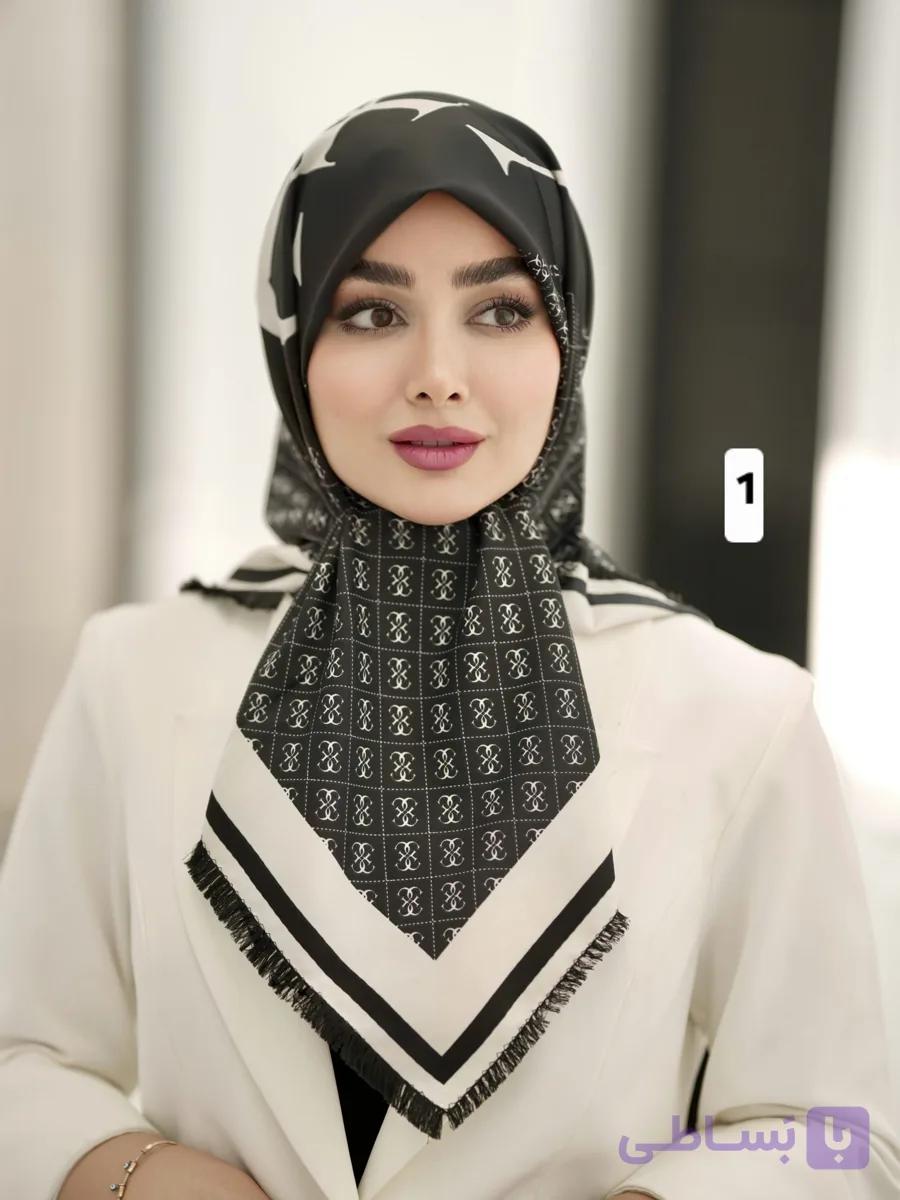 روسری ابریشم توییل قواره کوچک کد ۱۰۸۲ — تصویر 1