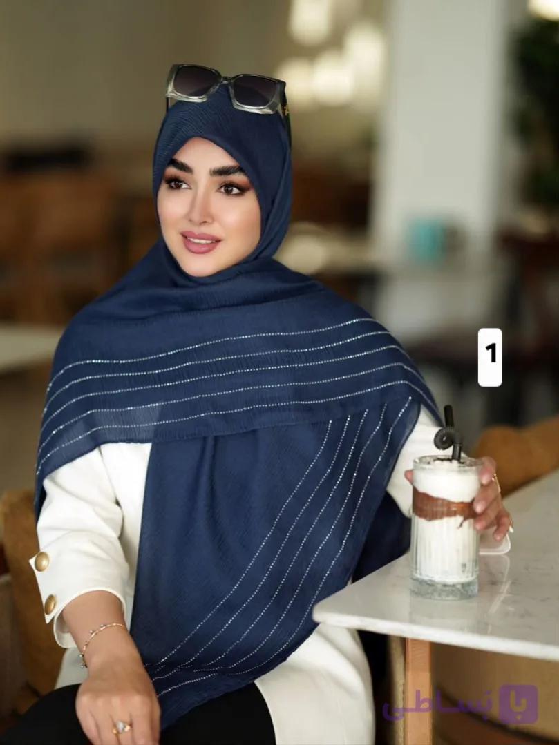 روسری کریشه نگین دار کد ۱۰۹۷ — تصویر 1
