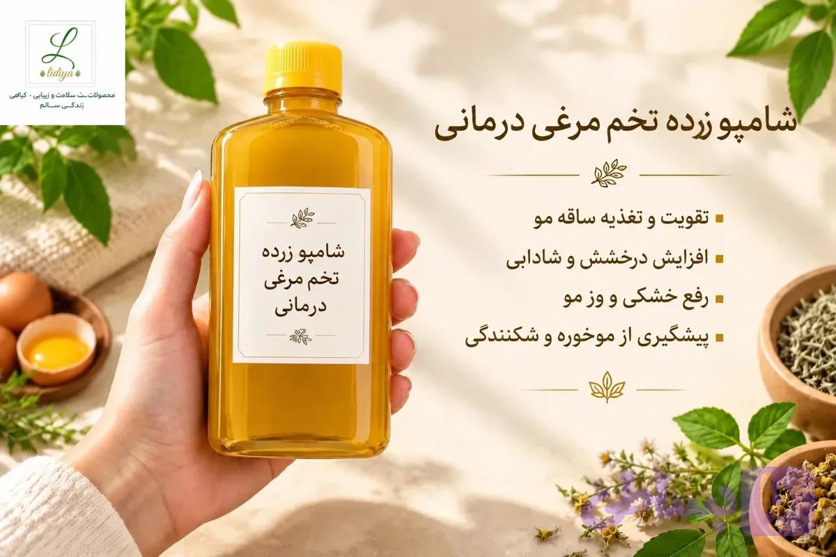 شامپو زرده تخم مرغ سنتی و گیاهی 250 گرمی با کیفیت عالی و تاثیر گذار
