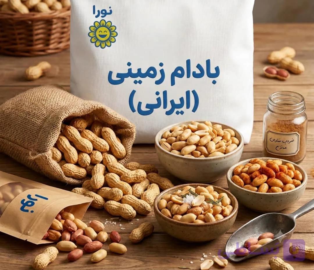 بادام زمینی آستانه ۱کیلویی نورا فود