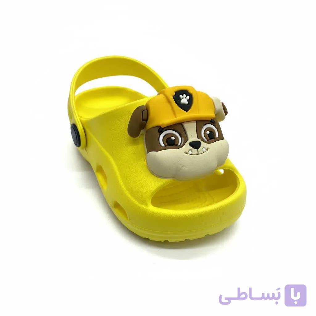 دمپایی تاتی استیکر دار زیتون — تصویر 1