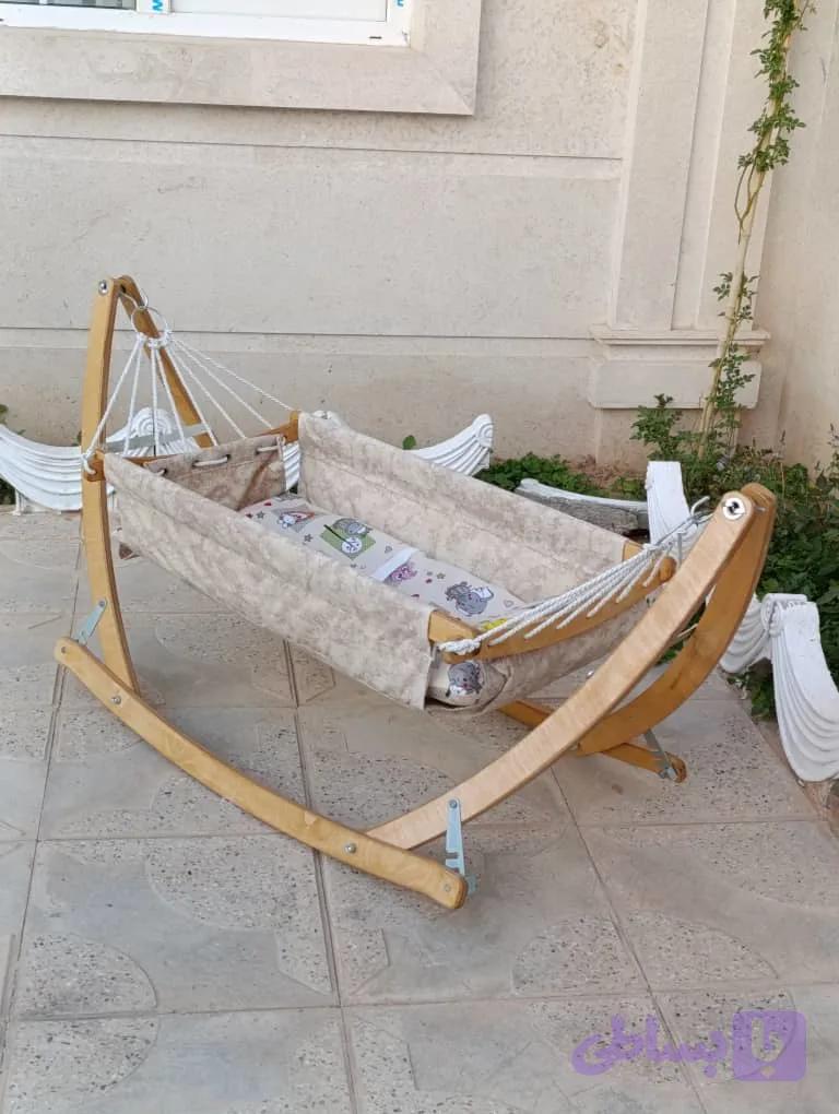 گهواره ننو پایه چوبی نوزاد