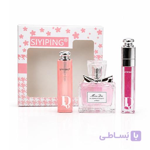 پک کادویی ۳ تیکه طرح دیور SIYIPING (بالم لب+لیپ گلاس+عطر) — تصویر 1
