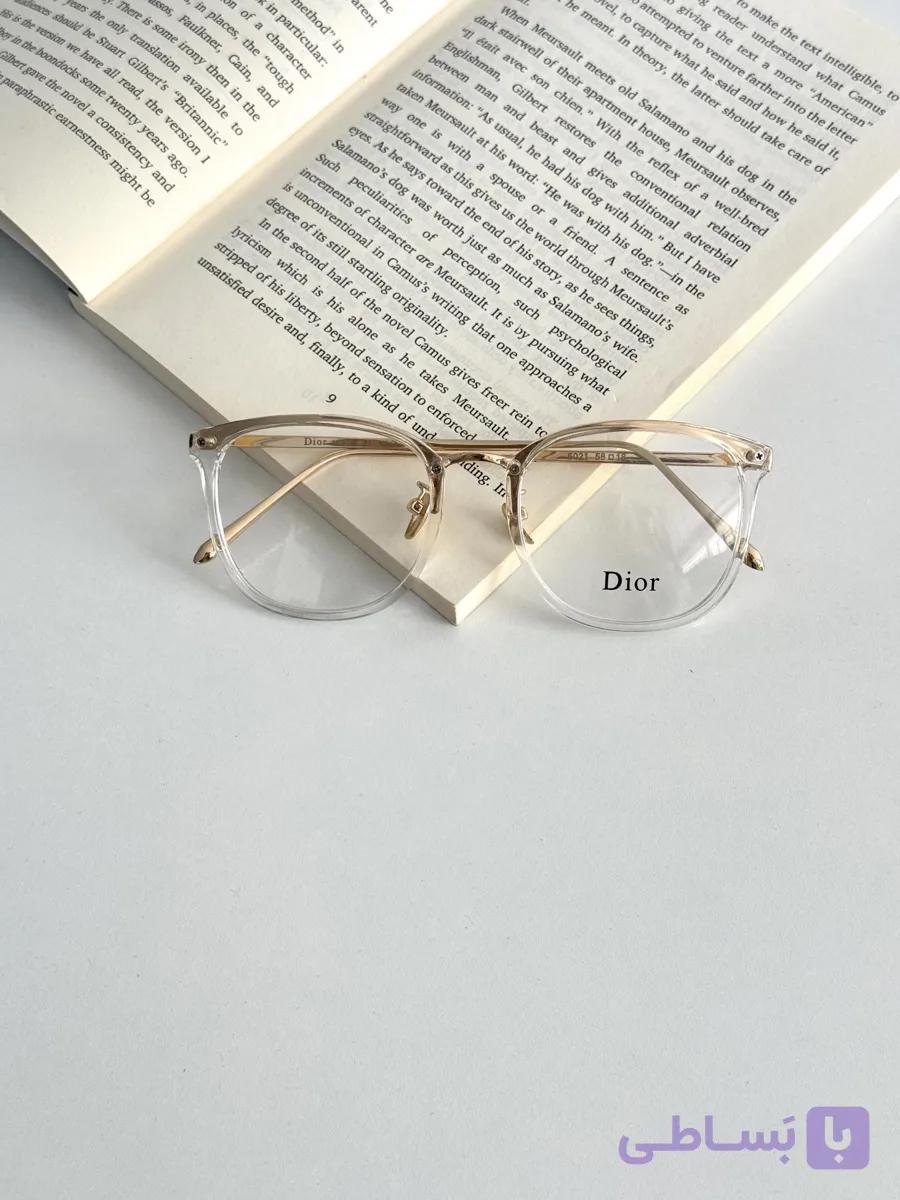 عینک طبی پینترستی فریم کائوچو قهوه ای برند Dior — تصویر 1