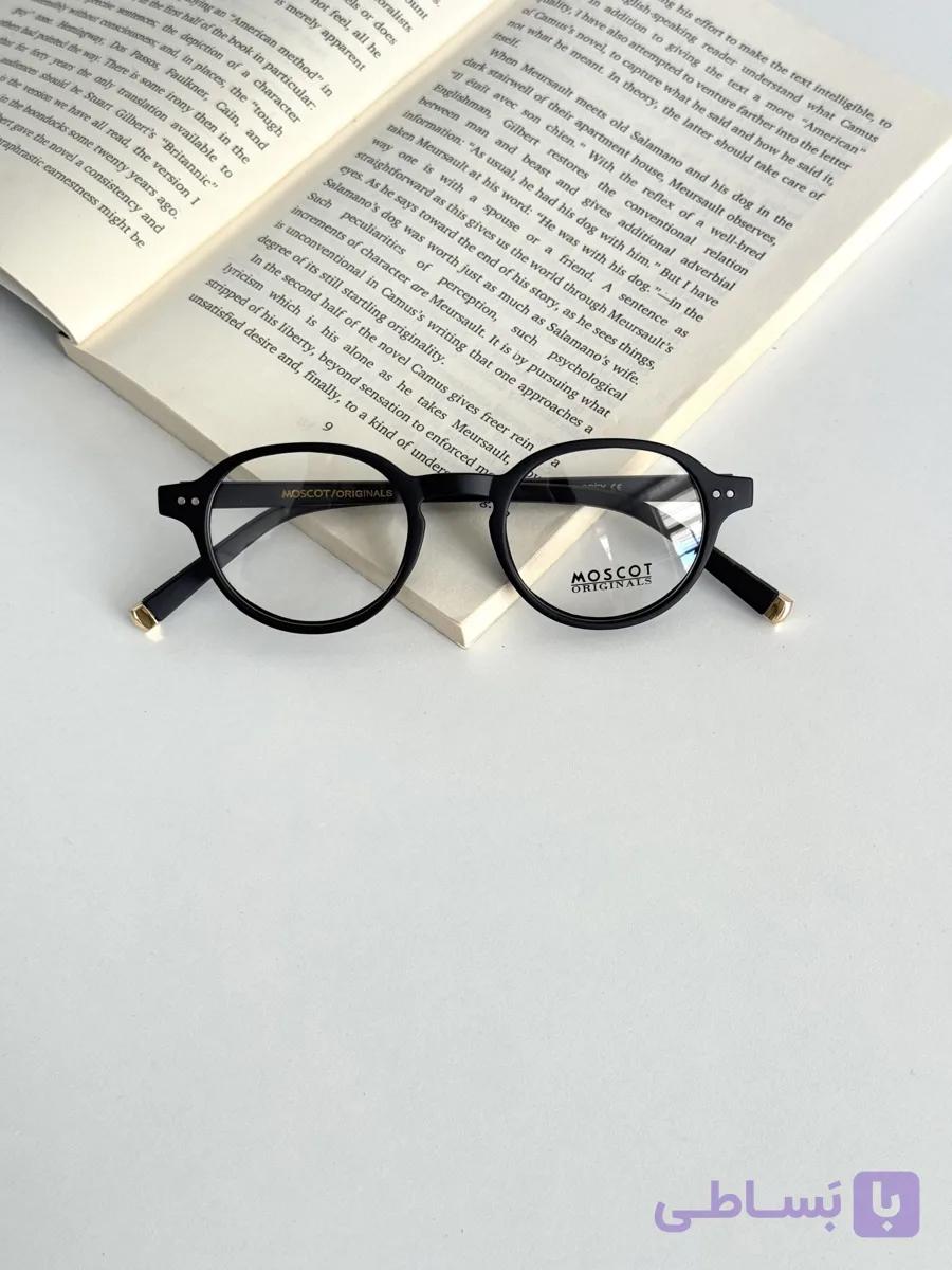 عینک طبی پینترستی فریم فلزی مشکی برند moscot — تصویر 1