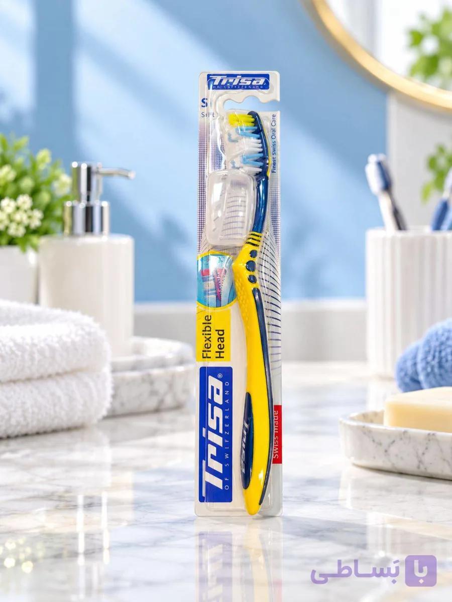 مسواک تریزا trisa مدل Flexible Head بدنه زرد