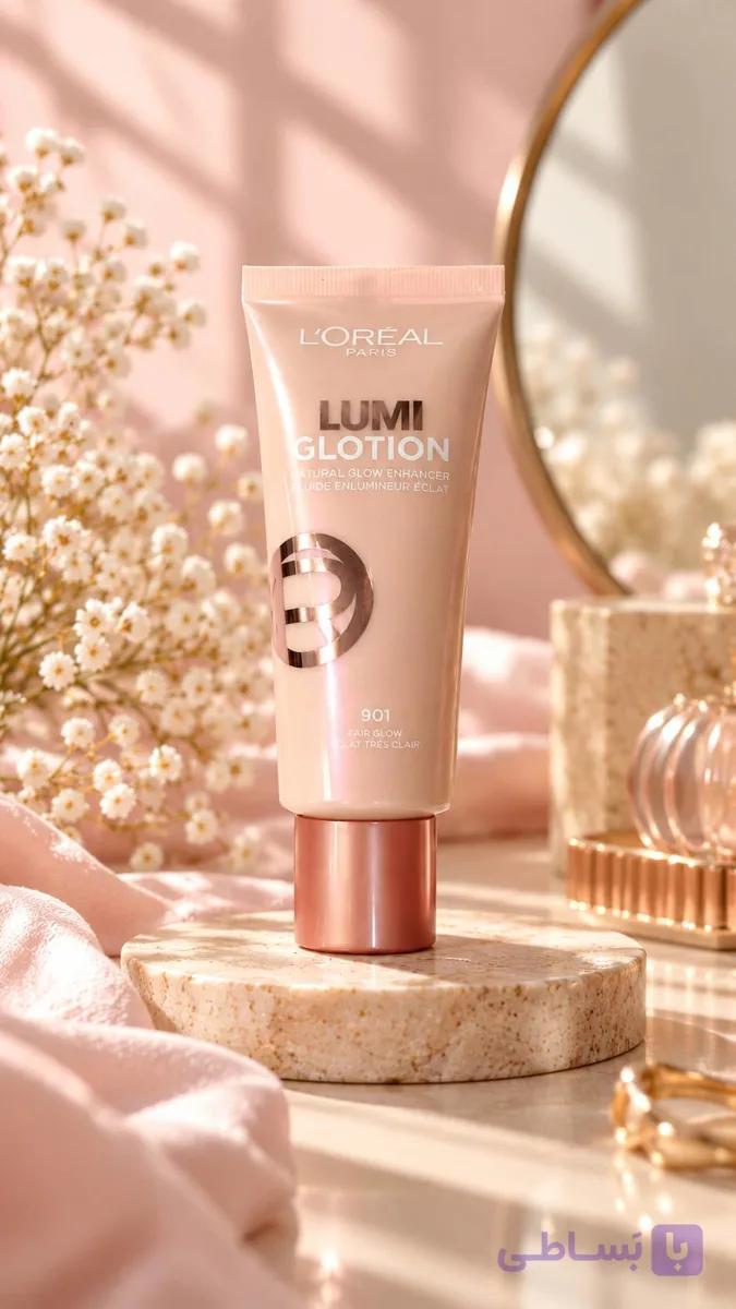 پرایمر صورت لورآل مدل 902 Lumi Glotion مناسب برای انواع پوست حجم 40 میلی‌لیتر