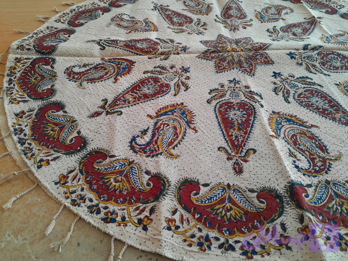 رومیزی قلمکار گرد ۱×۱