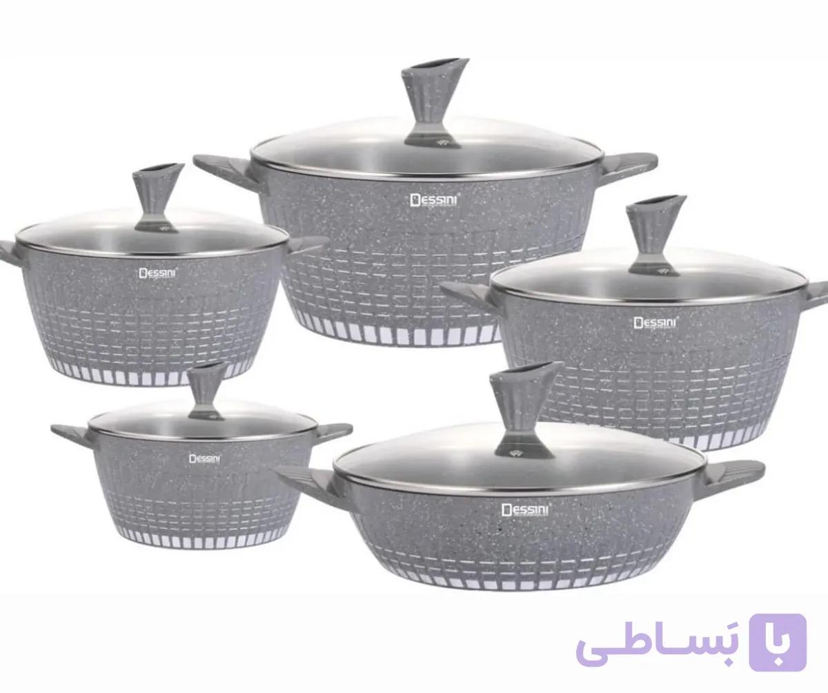 سرویس قابلمه دسینی مدل DK-310 اصل | ست 17 پارچه گرانیتی نچسب