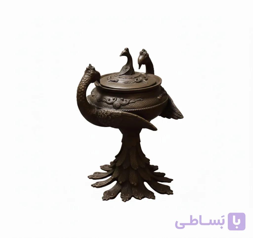 شکلات‌خوری برنزی طرح طاووس — تصویر 1