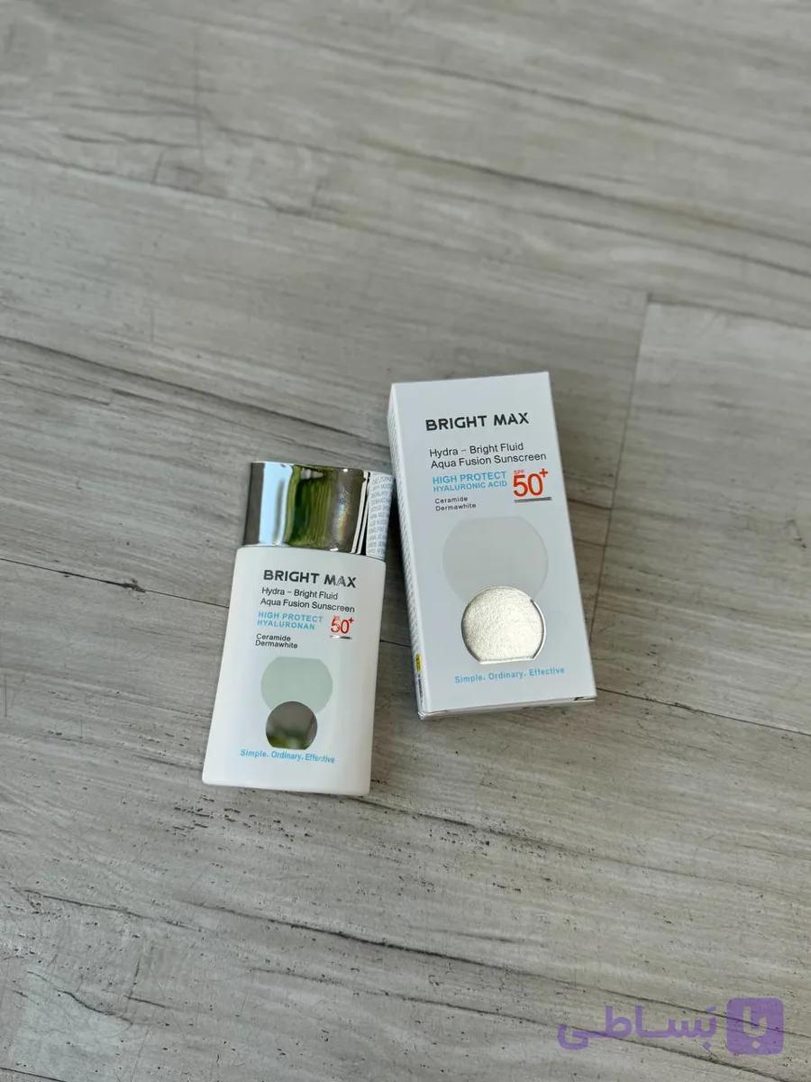 ضدآفتاب برایت مکس بی رنگBRIGHT MAX با SPF 50 و هیالورونیک اسید — تصویر 1
