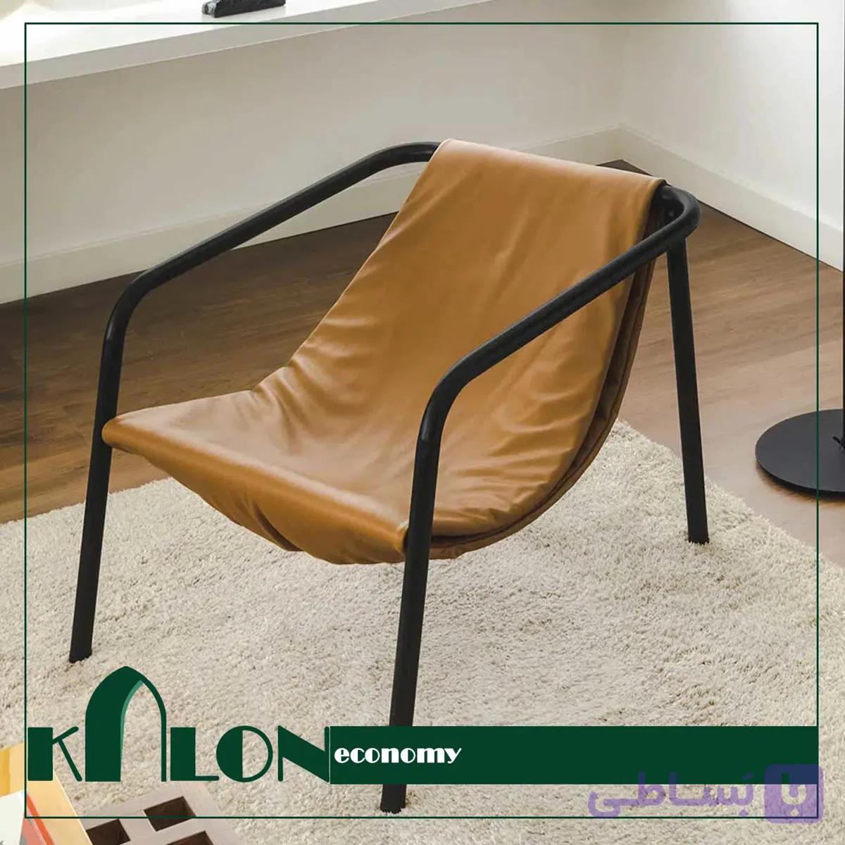 مبل تک نفره راحتی چرم کالون اکونومی مدل KE-0023 — تصویر 1