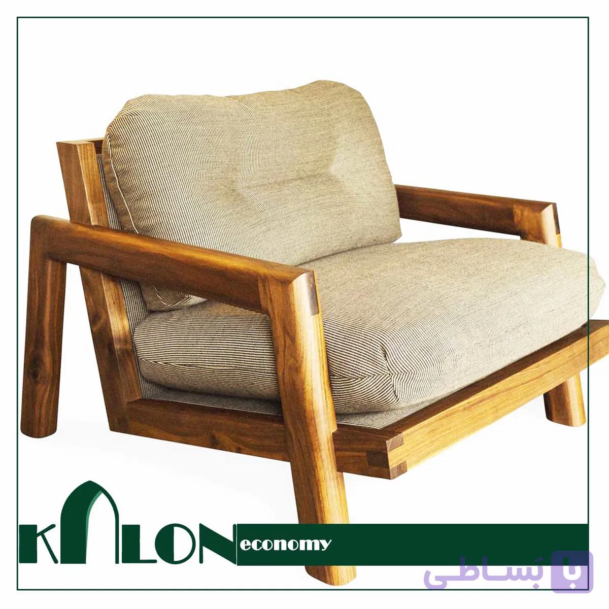 ست هفت نفره مبل راحتی چوبی کالون اکونومی مدل KE-0040 — تصویر 1