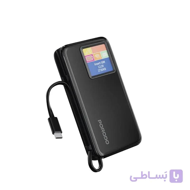 مودم همراه 4G و پاور بانک 10000 پرودو Porodo PDPBFCH087BK — تصویر 1