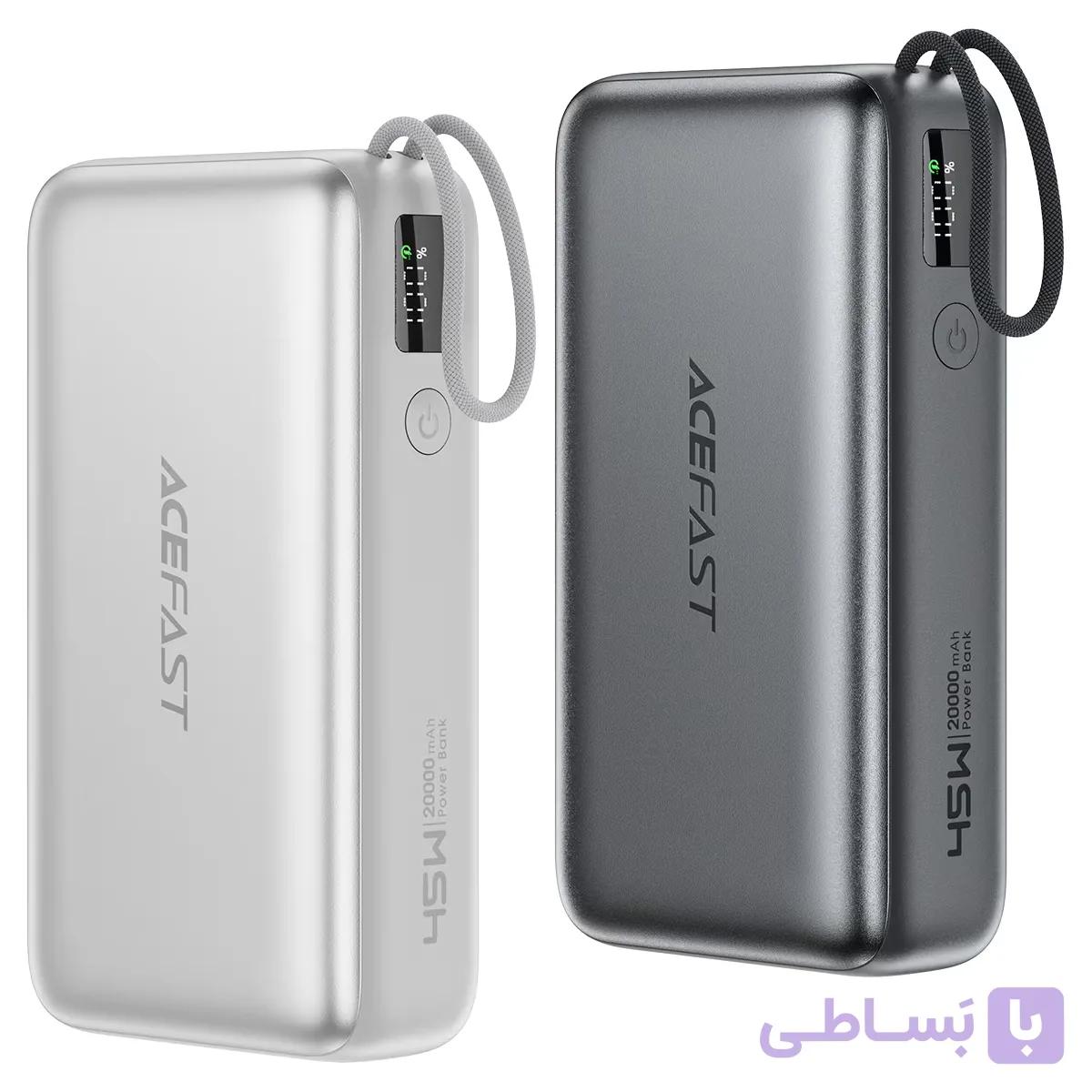 پاوربانک 20000 ایس فست ACEFAST M34 توان 45 وات همراه با کابل متصل — تصویر 1