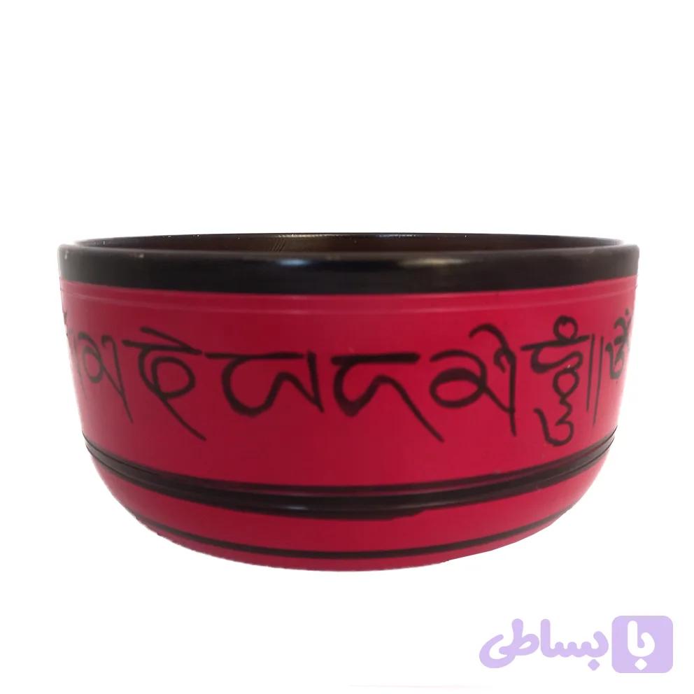 کاسه تبتی آلومینیوم قرمز قطر دهانه 18cm — تصویر 1