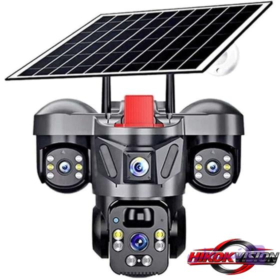 دوربین مداربسته مینی اسپیددام سیمکارتی خورشیدی 3 لنز 12 مگاپیکسل HIKOKVISION-هایکوک ویژن
