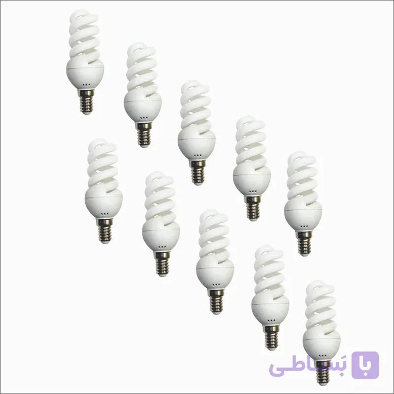 لامپ کم مصرف 9 وات پارس نوین مدل P-C-13 پایه E14 بسته 10 عددی کد k15810