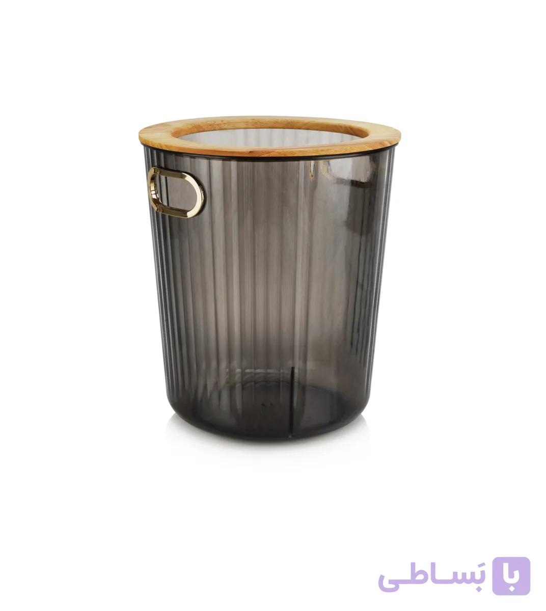 سطل کاغذي شفاف رابين درب چوبی — تصویر 1