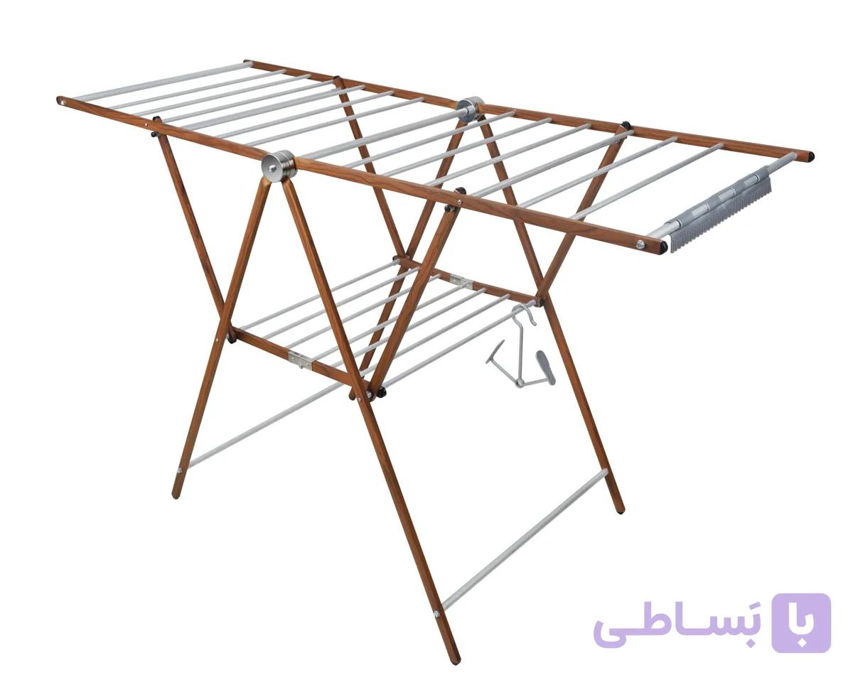 بند رخت بزرگ آلومينيومي طرح چوب