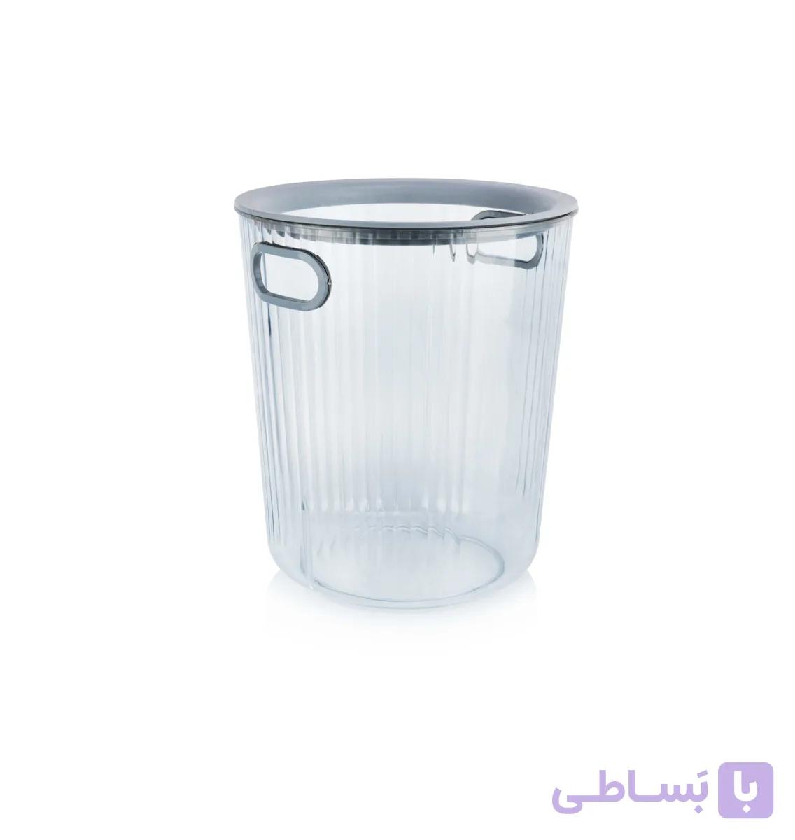 سطل کاغذي شفاف رابين درب پلاستیکی — تصویر 1