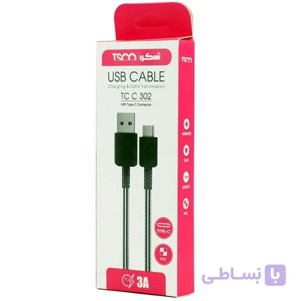 کابل تایپ سی تسکو مدل TC C302 طول 1 متر — تصویر 1