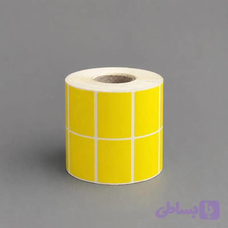لیبل رنگی (زرد) 51*34 دو ردیفه رول 3000 عددی
