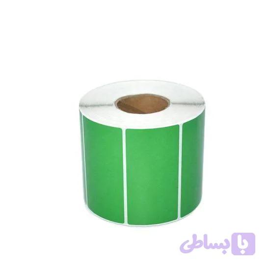 لیبل رنگی سبز تک ردیفه 75*40 ، رول 1000 عددی