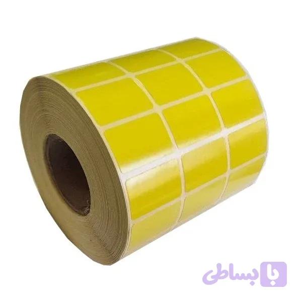 لیبل رنگی (زرد) 31*21 (21در31) سه ردیفه ، رول 6000 عددی