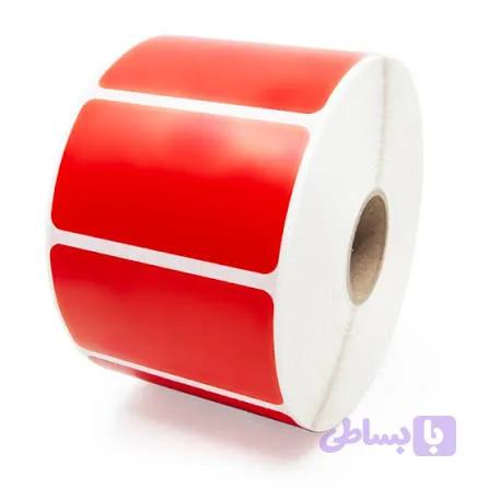 لیبل رنگی قرمز تک ردیفه 150*100 رول 400 تایی