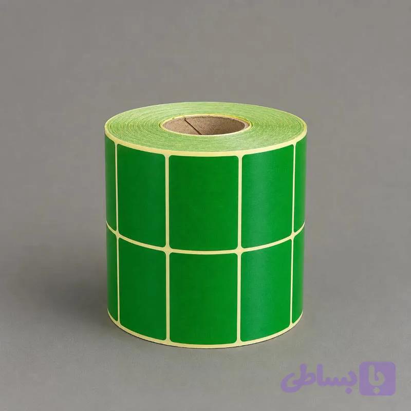 لیبل رنگی ( سبز) دو ردیفه 50*25 رول 4000 عددی