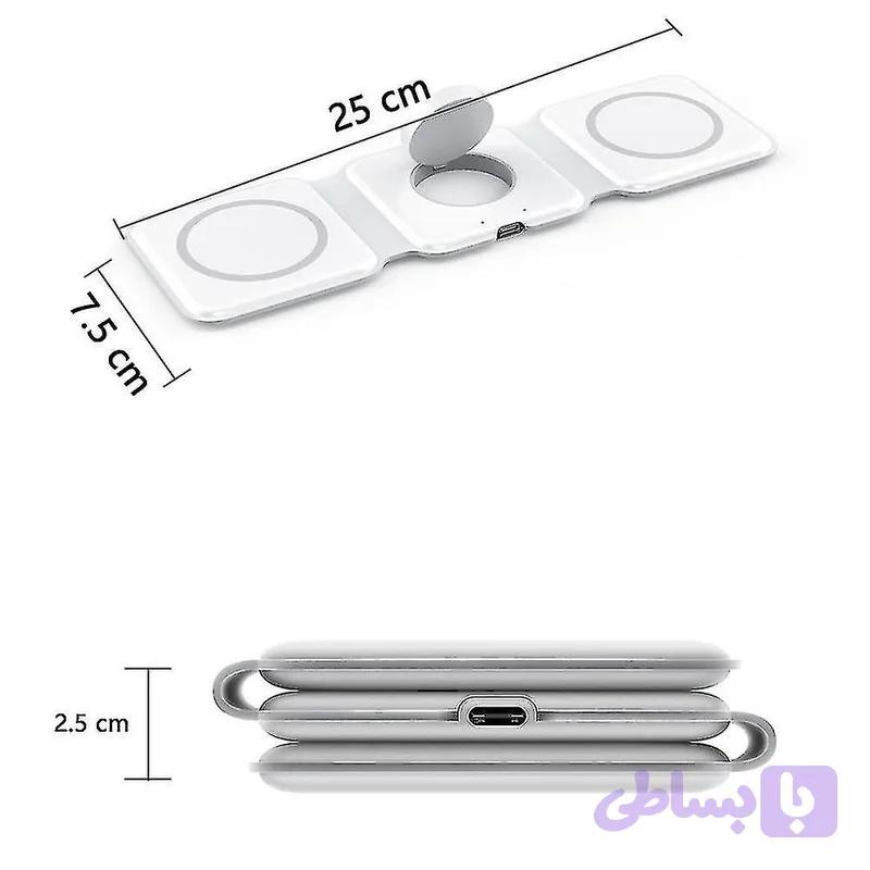 شارژر بی سیم مدل 3in1 magnetic wireless charger — تصویر 1