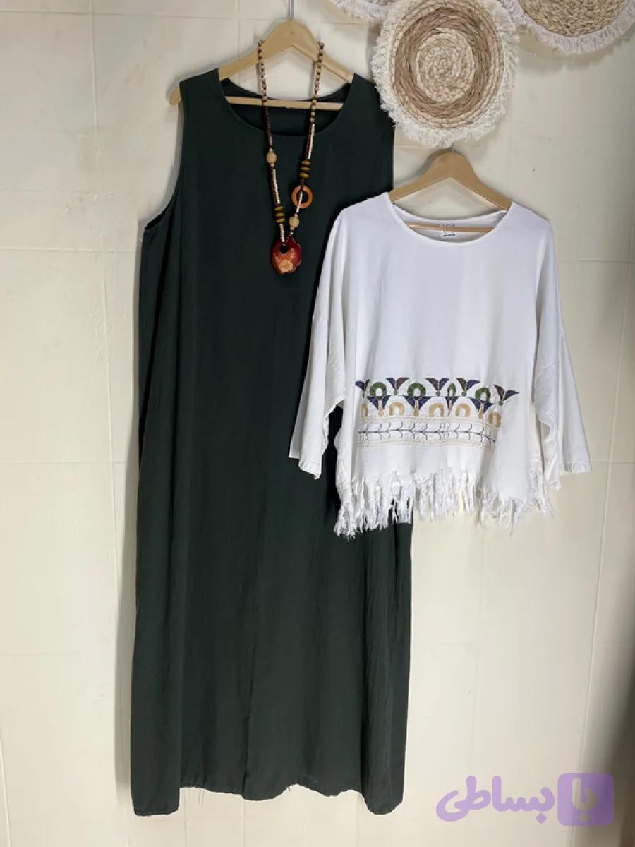 سارافن ساده قد 120 الیاف طبیعی — تصویر 1