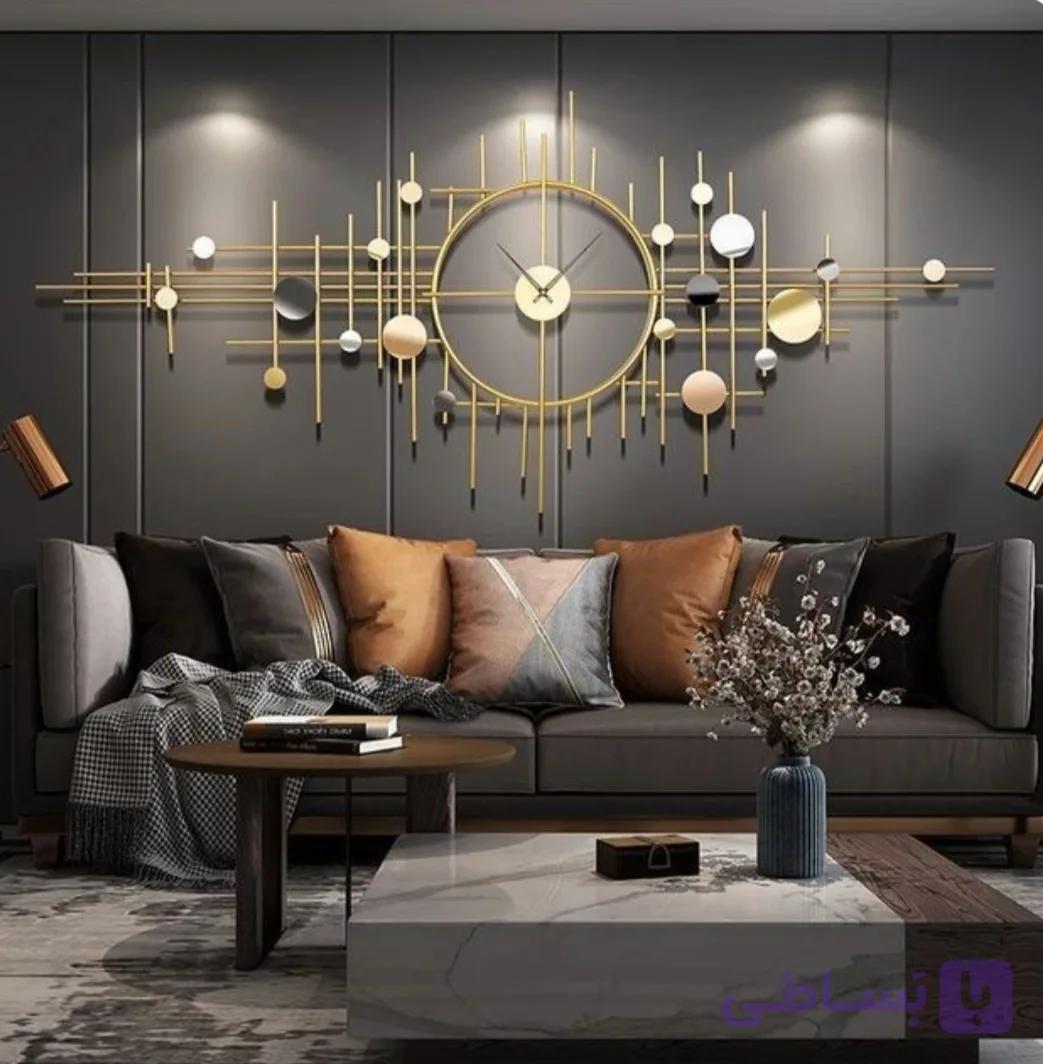 ساعت دیواری مدرن فلزی مناسب دکوراسیون داخلی کد H-240