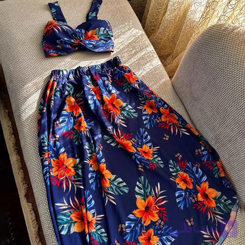 پیراهن ساحلی آبی کد 5003 — تصویر 1