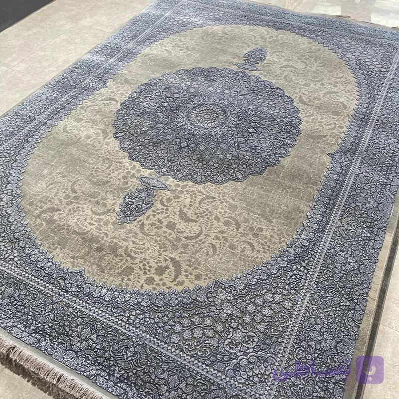 فرش ماشینی طرح آرین کد 70050 آبی طوسی — تصویر 1