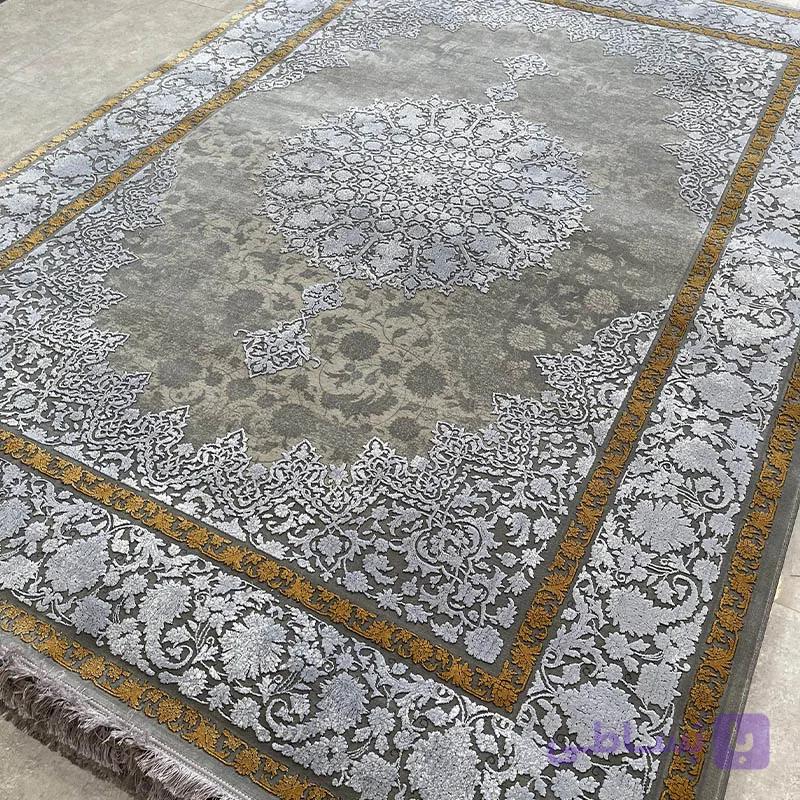 فرش ماشینی طرح آرین کد 70051 طوسی نقره ای — تصویر 1