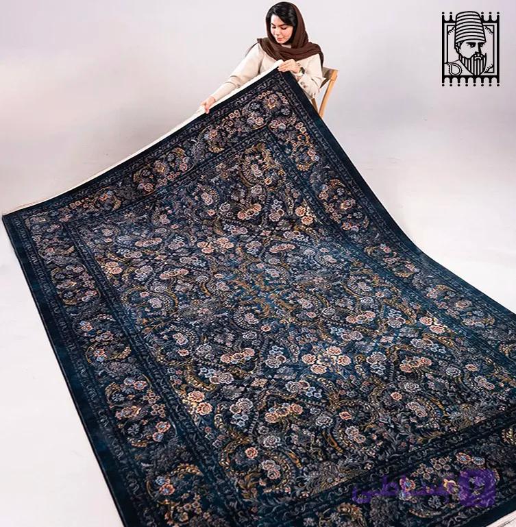 فرش طرح دستباف کد 25CN0310 سرمه ای — تصویر 1