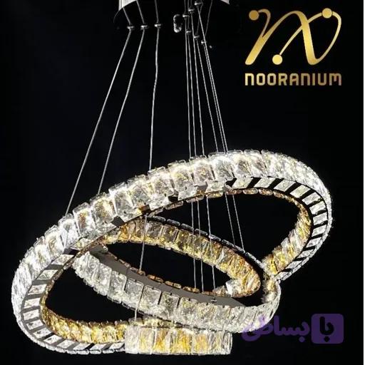 لوستر کهکشانی کریستالی سه حلقه سایز 60/40/20 زیر کریستال